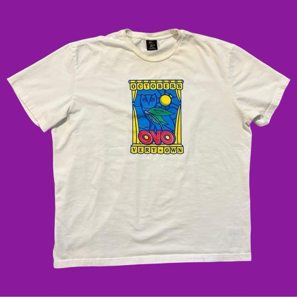 OVO Other - White Graphic Tee with Colorful Design